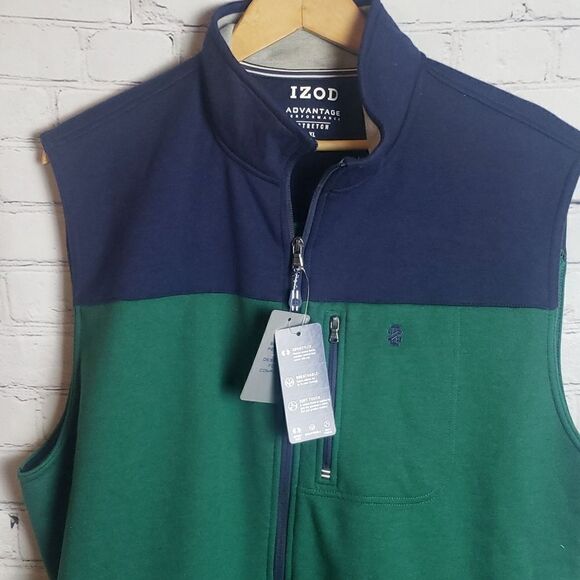 NWT IZOD Advantage Green Vest Jacket - Picture 4 of 9